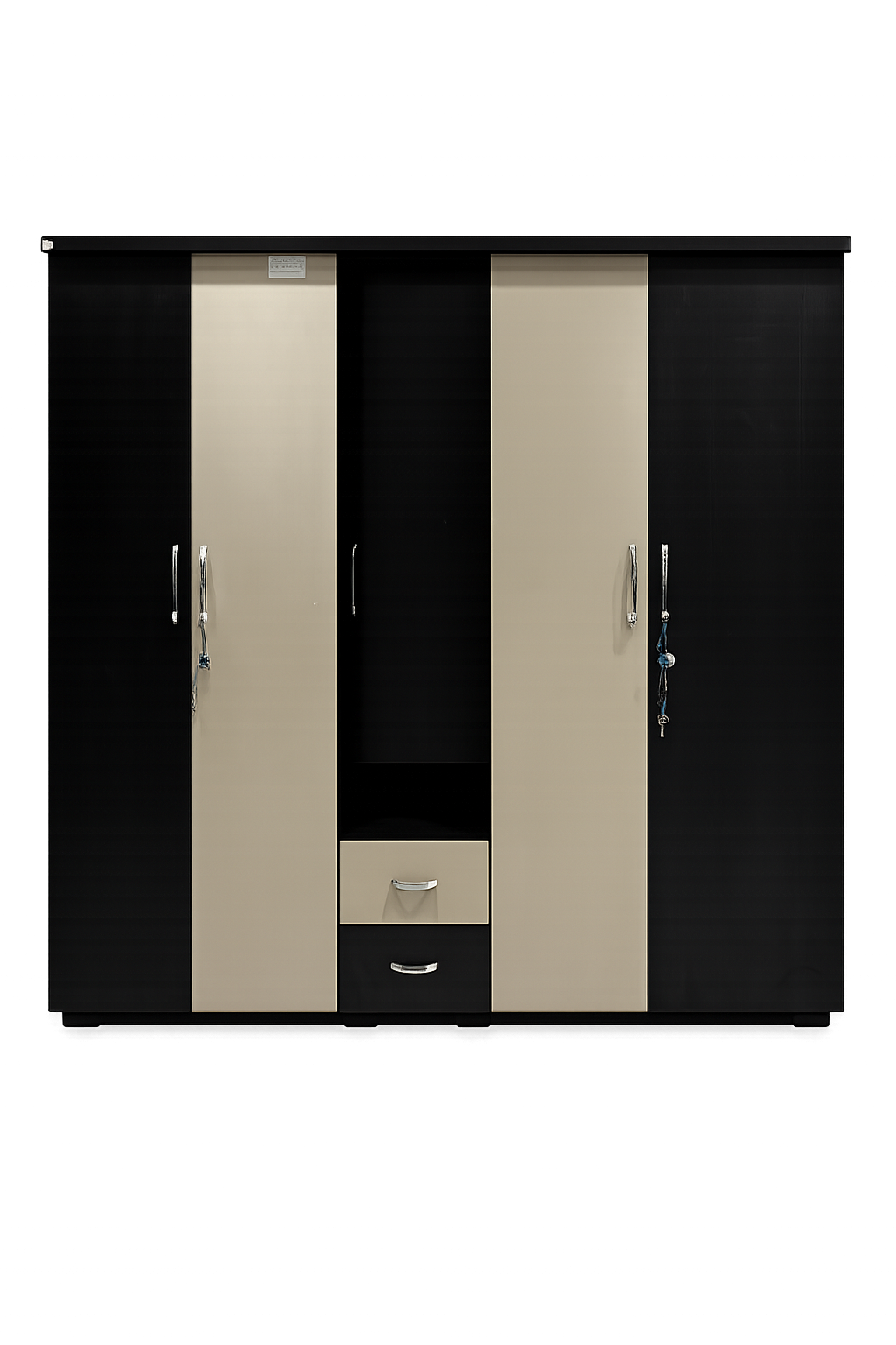 WARDROBE WRR28-80*78*20-5 DOOR WITH DRESSAR PLAIN